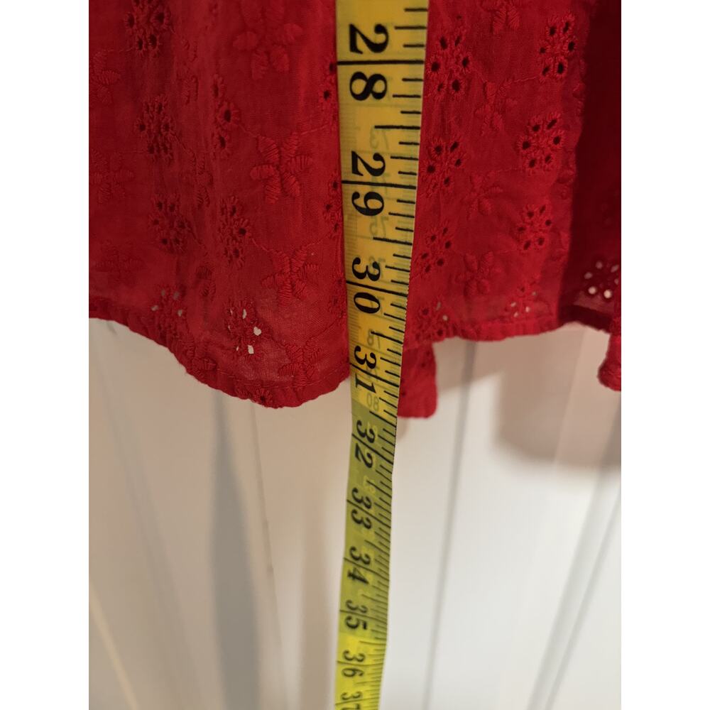 Princess Polly Red Eyelet Mini Dress US 8 - Picture 4 of 7